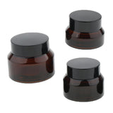 Max 6 Pieces Refillable Glass Amber Cream Empty Lip Balm Container Jars Tin 15g