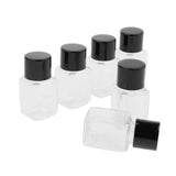 Max 6 Pieces Clear Refillable Empty Essential Oil Makeup Bottle 10ml Black Cap