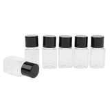 Max 6 Pieces Clear Refillable Empty Essential Oil Makeup Bottle 10ml Black Cap