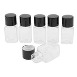 Max 6 Pieces Clear Refillable Empty Essential Oil Makeup Bottle 10ml Black Cap