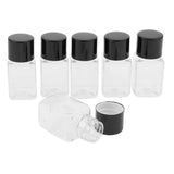 Max 6 Pieces Clear Refillable Empty Essential Oil Makeup Bottle 10ml Black Cap