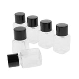 Max 6 Pieces Clear Refillable Empty Essential Oil Makeup Bottle 10ml Black Cap
