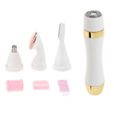 Max 4 In 1 Electric Face Nose Leg Bikini Eyebrow Hair Remover Device Set Gold