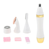 Max 4 In 1 Electric Face Nose Leg Bikini Eyebrow Hair Remover Device Set Gold
