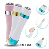 Max 4 In 1 Electric Face Nose Leg Bikini Eyebrow Hair Remover Device Set Gold