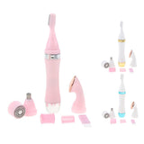 Max 4 In 1 Electric Face Nose Leg Bikini Eyebrow Hair Remover Device Set Gold