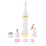 Max 4 In 1 Electric Face Nose Leg Bikini Eyebrow Hair Remover Device Set Gold