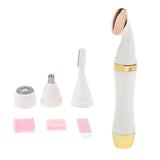 Max 4 In 1 Electric Face Nose Leg Bikini Eyebrow Hair Remover Device Set Gold