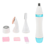 Max 4 In 1 Electric Face Nose Leg Bikini Eyebrow Hair Remover Device Set Blue