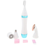Max 4 In 1 Electric Face Nose Leg Bikini Eyebrow Hair Remover Device Set Blue
