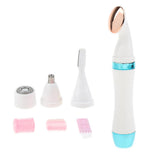 Max 4 In 1 Electric Face Nose Leg Bikini Eyebrow Hair Remover Device Set Blue