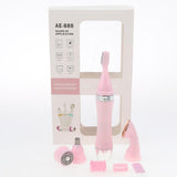 Max 4 In 1 Electric Face Nose Leg Bikini Eyebrow Hair Remover Device Set Pink