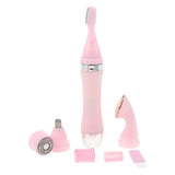 Max 4 In 1 Electric Face Nose Leg Bikini Eyebrow Hair Remover Device Set Pink