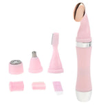 Max 4 In 1 Electric Face Nose Leg Bikini Eyebrow Hair Remover Device Set Pink