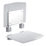 Max Folding Metal Shower Bench Wall Mount Fordable Seat for Bathroom Toilet White