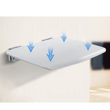 Max Folding Metal Shower Bench Wall Mount Fordable Seat for Bathroom Toilet White