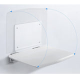 Max Folding Metal Shower Bench Wall Mount Fordable Seat for Bathroom Toilet White