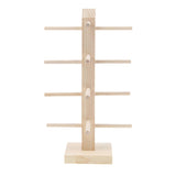 Wood Sunglasses Eyeglass Rack Display Stand Holder Single Line for 4 Pairs