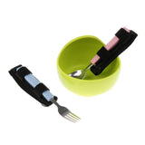 Max 3pcs Hand Tremors Arthritis Elderly Utensil Eating Aid Spoon Fork Bowl Set