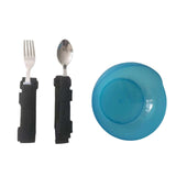 Max 3pcs Hand Tremors Arthritis Elderly Utensil Eating Aid Spoon Fork Bowl Set