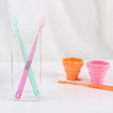 Maxbell Reusable Silicone Expandable Collapsible Travel Cup with Toothbrush Green