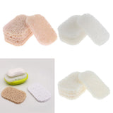 5 Pieces Bathroom Soap Bar Loofa Holder Sponges Scrubber Dish Rack White