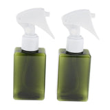 Max 2 Pieces Empty Clear Spray Bottles Liquid Refillable Container  Dark Green