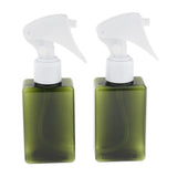 Max 2 Pieces Empty Clear Spray Bottles Liquid Refillable Container  Dark Green