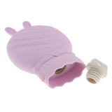 Max Maxb Portable Silicone Hot Water Bag Warm Heat Water Bottle with a Plush Sleeve Purple