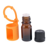 Max 5ml Empty Refillable Essential Oil Bottles Case with Silicone Sleeve Orange