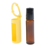 10ml Refillable Essential Oil Bottle with Roller Ball+Silicone Cover Yellow