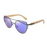 Men Women Fashion Wooden UV 400 Flat Lens Sunglasses with Bamboo Legs 02