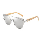 Max Maxb Men Women Fashion Wooden UV 400 Flat Lens Sunglasses with Bamboo Legs 07