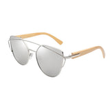 Max Maxb Men Women Fashion Wooden UV 400 Flat Lens Sunglasses with Bamboo Legs 07