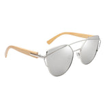 Max Maxb Men Women Fashion Wooden UV 400 Flat Lens Sunglasses with Bamboo Legs 07