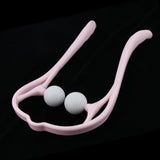 Max Maxb Neck Massager Roller Ball Self Massage Tool Shoulder Back Pain Relief Pink