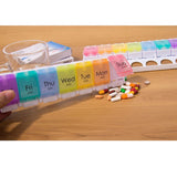 AM PM Large Weekly Medicine Storage Case 7 Day Pill Box Week Organizer