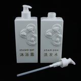 Max Maxb 2 Pieces Refillable Empty Shampoo Shower Gel Lotion Bottles 500ml White