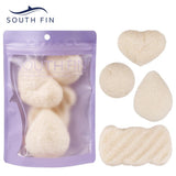 Max Set of 4 Pieces Konjac Deep Pore Cleansing Sponge Pad Puff for Face Body White