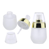 2 Pieces 30ml Frosting Glass Refillable Empty Pump Spray Bottle Gold Pump