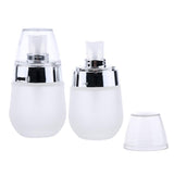 2 Pieces 30ml Frosting Glass Refillable Empty Pump Spray Bottle Sliver Pump