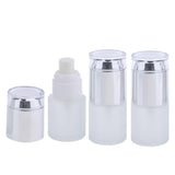 Max 3 Piece 20ml Frosting Glass Refillable Empty Pump Spray Bottle 01 Silver Cap