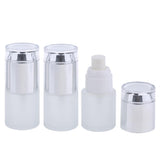 Max 3 Piece 20ml Frosting Glass Refillable Empty Pump Spray Bottle 01 Silver Cap