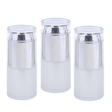 Max 3 Piece 20ml Frosting Glass Refillable Empty Pump Spray Bottle 01 Silver Cap