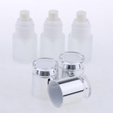 Max 3 Piece 20ml Frosting Glass Refillable Empty Pump Spray Bottle 01 Silver Cap