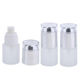Max 3 Piece 20ml Frosting Glass Refillable Empty Pump Spray Bottle 01 Silver Cap
