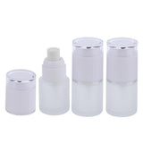 Max 3 Piece 20ml Frosting Glass Refillable Empty Pump Spray Bottle 02 White Cap