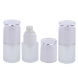 Max 3 Piece 20ml Frosting Glass Refillable Empty Pump Spray Bottle 02 White Cap