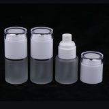 Max 3 Piece 20ml Frosting Glass Refillable Empty Pump Spray Bottle 02 White Cap