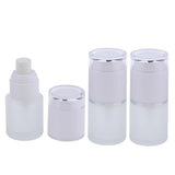Max 3 Piece 20ml Frosting Glass Refillable Empty Pump Spray Bottle 02 White Cap